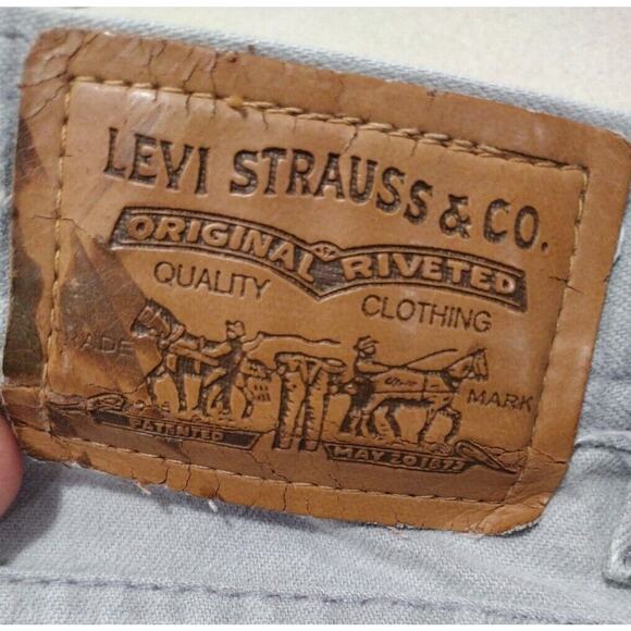 Levi’s Vintage 478 Grey Denim Cotton Poly Blend Jeans Copper Tab Cropped 38 x 32 - Picture 2 of 8